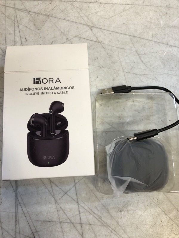 Photo 2 of 1 Hora Wireless Earbuds Bluetooth 5.3, Sports Headphones Deep Bass in-Ear Earphones, Premium Sound with Charging Case, Compatible with iPhone, Android Smartphone, Tablet, Laptop Black