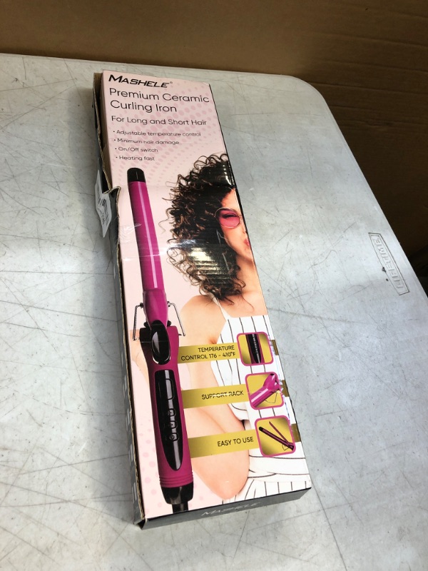 Photo 2 of 1/2 Inch 13mm Small Wand Hair Curler, Barrel Skinny Curling Iron with Rack, Super Tourmaline Ceramic Barrel Slim Tongs for Short and Long Hair Adjustable Waver (13 mm, 1/2 Inch Purple) 13 mm Purple