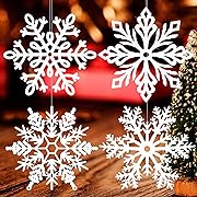 Photo 1 of 12 Inch Christmas Snowflakes Large Christmas Snowflake Ornaments Glitter Christmas Hanging Ornaments Big Christmas Snowflake Decorations 