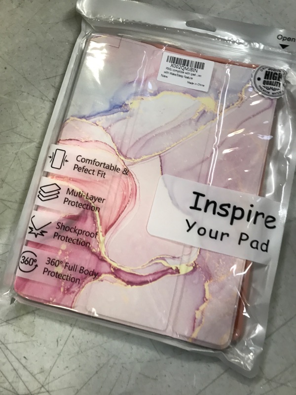 Photo 2 of PIXIU comptible with ipad 10.2 case with Pencil Holder 2021& 2019 & 2020 Release,iPad 9th/8th/7th Generation Case,Full Body Protective Filio Smart case Cover with Wake/Sleep Feature Marble
