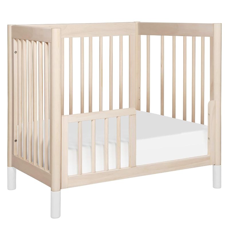 Photo 1 of Babyletto Gelato 4-in-1 Convertible Mini Crib in Washed Natural and White, Greenguard Gold Certified
