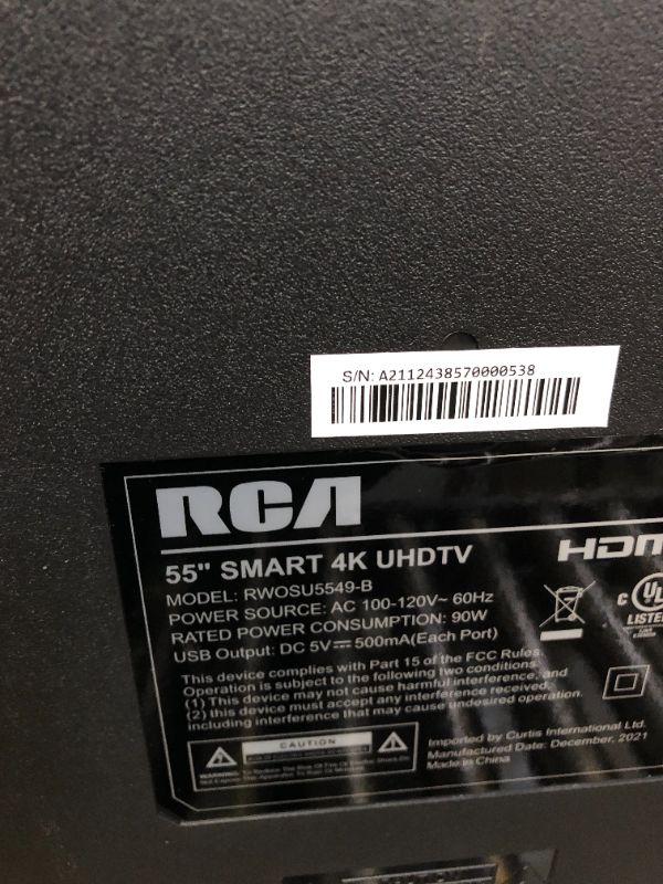 Photo 3 of RCA Smart 55-inch 4K UHD Quantum Dot Pixel LED HDTV, 3 HDMI Ports