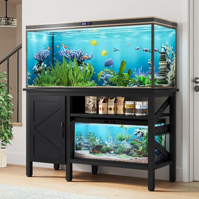 Photo 1 of 
YITAHOME Heavy Duty Metal Aquarium Stand, 55-75 Gallon Fish Tank Stand with Cabinet Accessories Storage Suitable for Fish Tank, Turtle Tank, Black
Color:Black