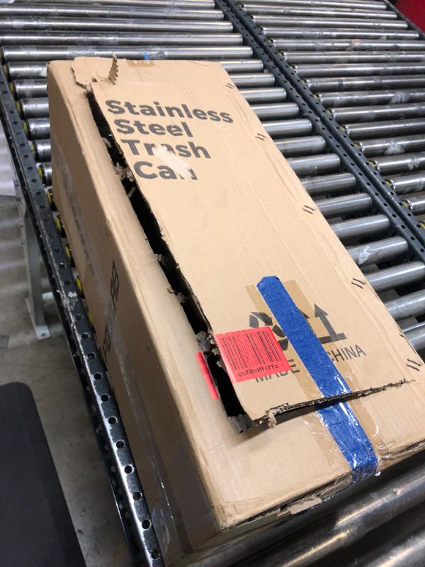 Photo 1 of POWLAB Trash Can Outdoor Waste Container Round Stainless Steel Trash Can with Removable Inner Bucket for Disposal Commercial Waste Container 9.8 x 24-Gold Tone