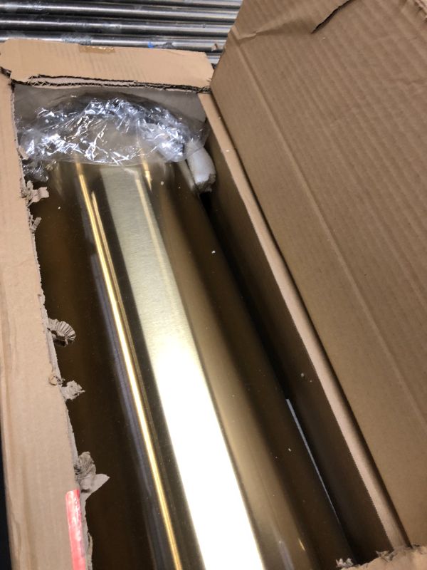 Photo 1 of POWLAB Trash Can Outdoor Waste Container Round Stainless Steel Trash Can with Removable Inner Bucket for Disposal Commercial Waste Container 9.8 x 24-Gold Tone