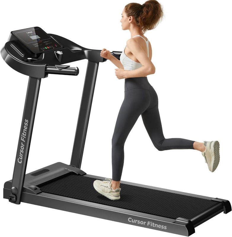 Photo 1 of CURSOR FITNESS Home Folding Treadmill with Pulse Sensor, 2.5 HP Quiet Brushless, 7.5 MPH, 265 LBS Capacity
