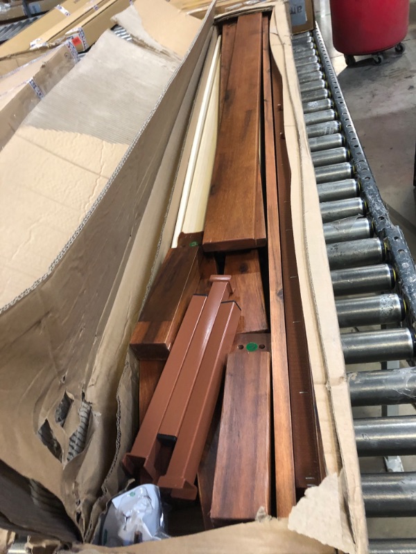Photo 1 of ZINUS Wen Wood Platform Bed Frame / Solid Wood Foundation / Wood Slat Support / No Box Spring Needed / Easy Assembly, Full Cherry Full Standard
