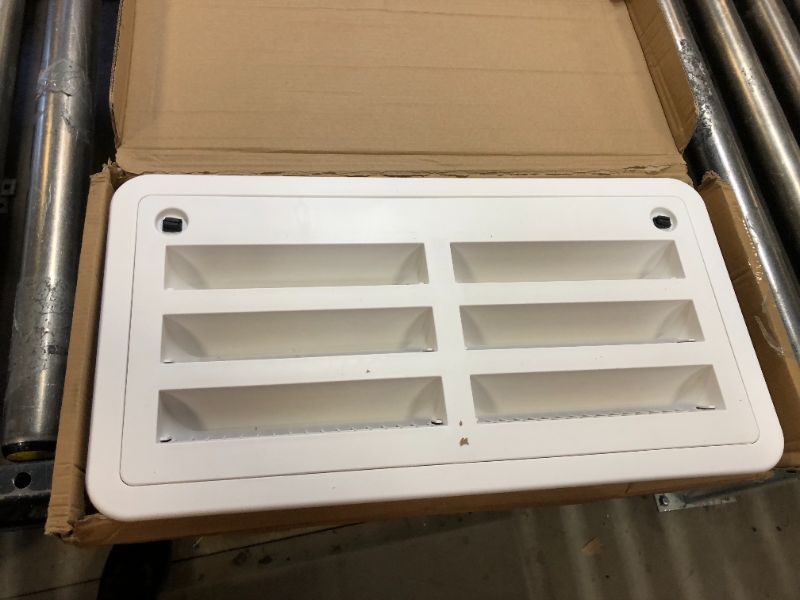 Photo 2 of Leisure Coachworks RV 20" Refrigerator Upper/Lower Side Wall Vent with Mesh Insect Screens for Campers Trailers, 3109492.003 Compatible (White)