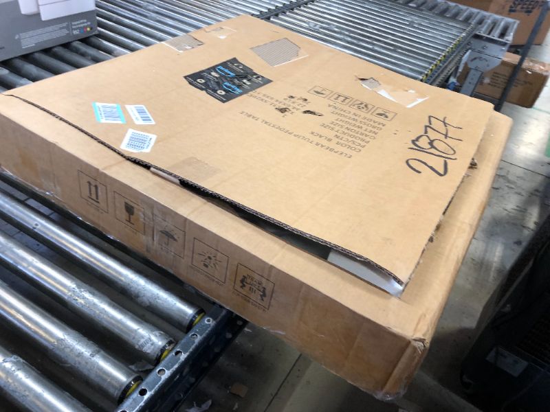 Photo 1 of Round Dining Table Small Black Kitchen Table 31.5" in Tulip Design Modern Pedestal Table for Small Space Dining Room 2 to 4 Person