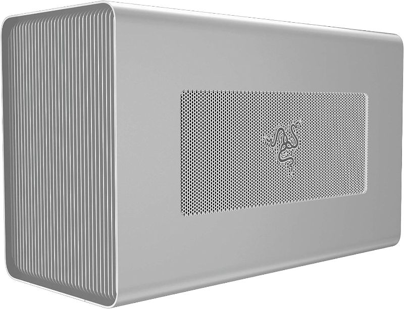 Photo 1 of Razer Core X Aluminum External GPU Enclosure (eGPU): Compatible with Windows & MacOS Thunderbolt 3 Laptops, NVIDIA/AMD PCIe Support, 650W PSU, Mercury White
