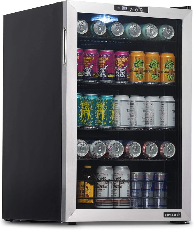 Photo 1 of NewAir Beverage Refrigerator And Cooler, Free Standing Glass Door Refrigerator Holds Up To 160 Cans, Cools Down To 37 Degrees Perfect Beverage Mini Fridge Organizer For Beer, Wine, & Drinks
