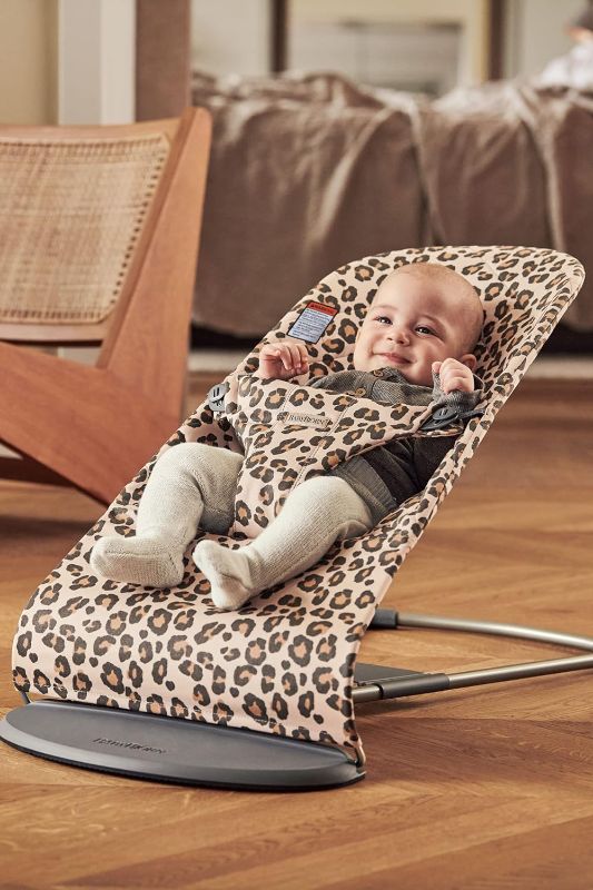 Photo 1 of BabyBjörn Bouncer Bliss, Cotton, Classic Quilt, Beige/Leopard
