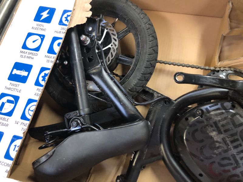 Photo 4 of **missing charger and plastic cover is loose, its dirty and has some minor scratches, lights non-functional** Jetson Bolt Pro Folding Electric Bike - Black