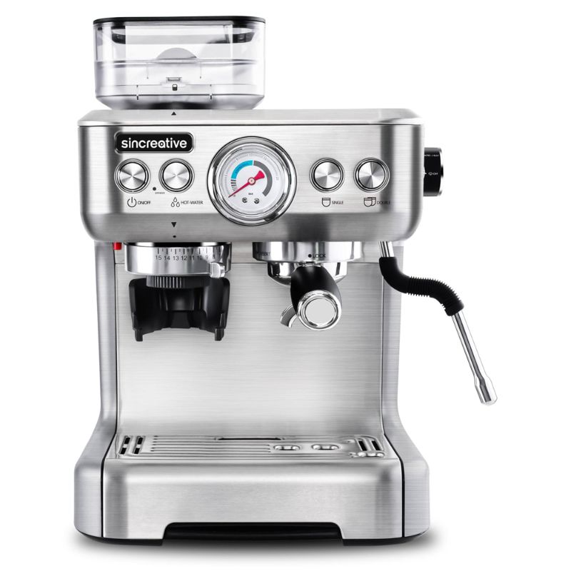 Photo 1 of Sincreative CM5700 Espresso Machine and Coffee Maker W/Grinder & Steam Wand
