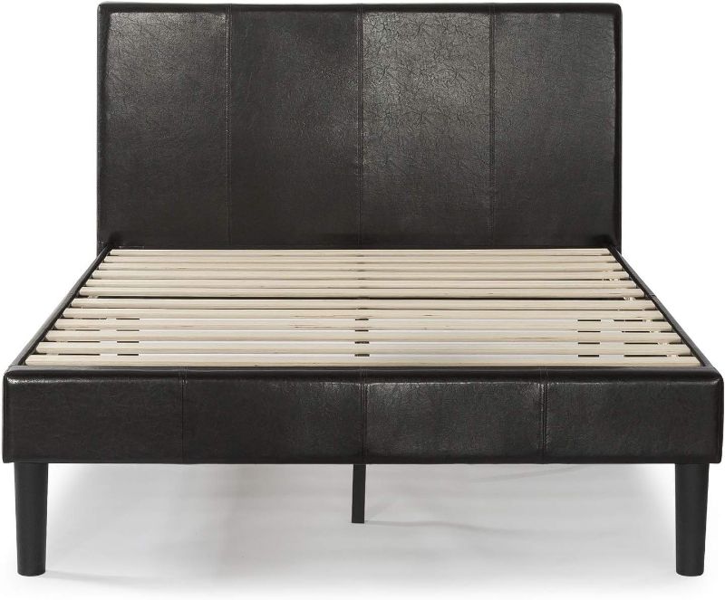 Photo 1 of Zinus Gerard Faux Leather Upholstered Platform Bed Frame / Mattress Foundation / Wood Slat Support / No Box Spring Needed / Easy Assembly, Full
