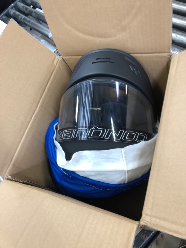 Photo 2 of Conquer Snell SA2020 Full Face Auto Racing Helmet Large Black