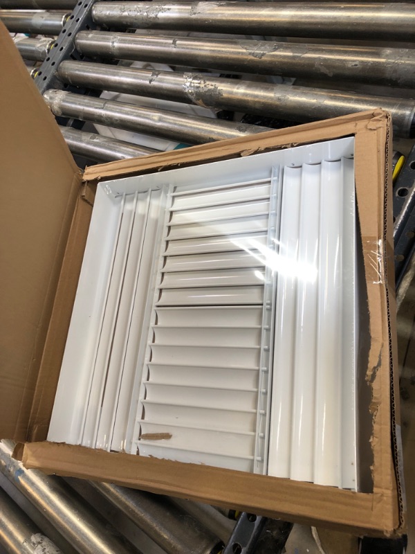 Photo 2 of 16"w X 16"h Steel Return Air Grilles - Sidewall and Ceiling - HVAC Duct Cover - White [Outer Dimensions: 17.75"w X 17.75"h] 16 X 16 White