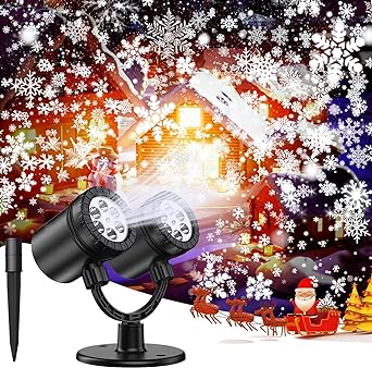 Photo 1 of Christmas Projector Lights Outdoor,Snowflake Projector Lights with Double Head, LED Snowfall Show Projector
