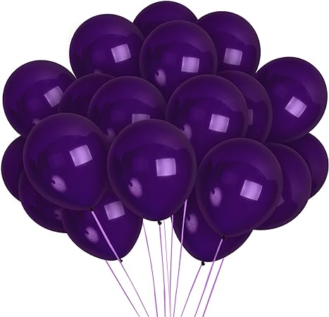 Photo 1 of 100 pcs Treasures Gifted Dark Purple Balloons - Matte Violet Purple Balloons - 12 Inch Purple Balloons, Latex - Large Plum Balloons Bulk - Happy Birthday Balloons - Deep Purple Balloons 
