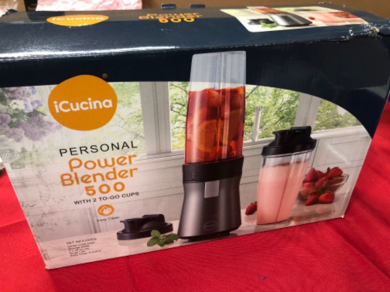 Photo 1 of ¡Cucina PERSONAL Power Blender 500 WITH 2 TO-GO CUPS
 