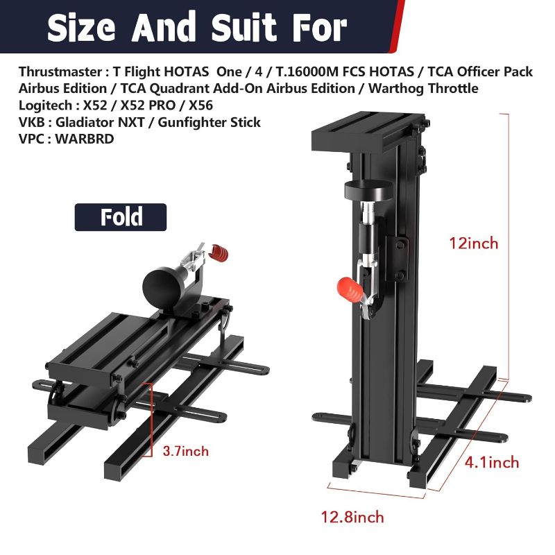 Photo 1 of 1PC--Hotas Mount Foldable Desk Mount for Flight Joystick Throttle Hotas Joystick Mount for Logitech X52/X52 Pro/X56 Thrustmaster T 16000M/HOTAS Warthog/T Flight One/4/TCA/VKB Gladiator NXT/VPC WARBRD 