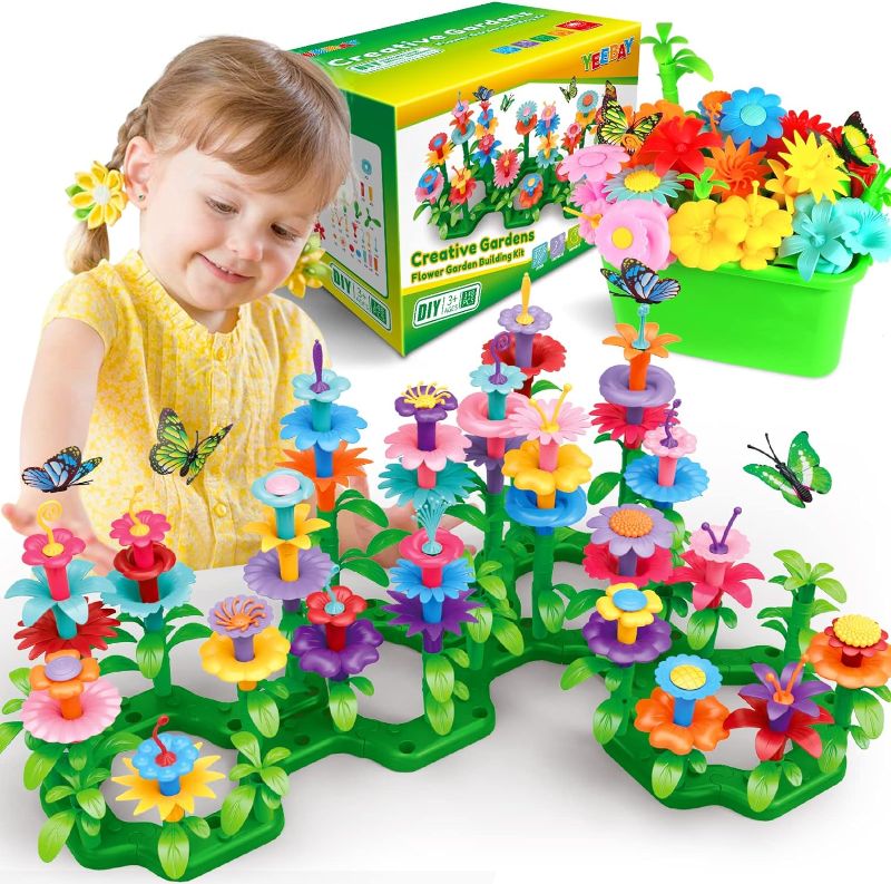 Photo 1 of YEEBAY Flower Garden Building Toys for Girls Age 3, 4, 5, 6, 7 Year Old - STEM Gardening Pretend Toys for Kids - Stacking Game for Toddlers Play Set - Educational Activity for Preschool (148 PCS)