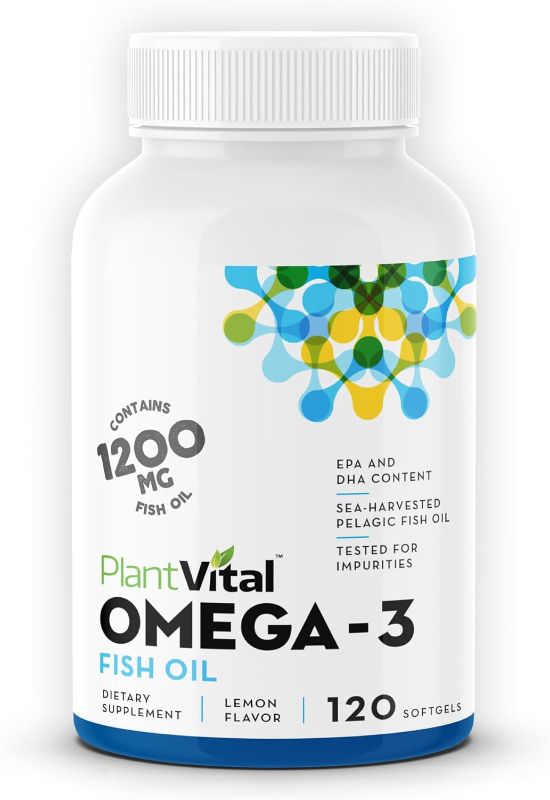 Photo 1 of 
Plantvital Omega 3 Capsules- Pure Norwegian Omega 3 Fish Oil Supplements - Triple Strength- No Fish Flavor- Molecularly Distilled- Cognitive, Joint, Eye,...