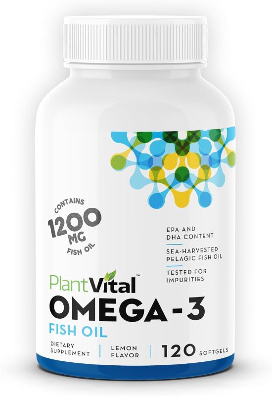 Photo 1 of 
Plantvital Omega 3 Capsules- Pure Norwegian Omega 3 Fish Oil Supplements - Triple Strength- No Fish Flavor- Molecularly Distilled- Cognitive, Joint, Eye,...
Size:120 Count (Pack of 1)