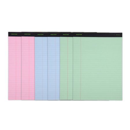 Photo 1 of Mintra Office –(8648) Recycled Writing Pads 6 Pack (Pastel Wide Ruled (8.5in X 11in))