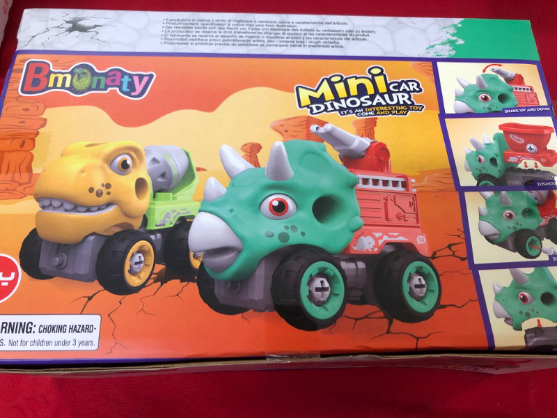 Photo 1 of BMONATY Take Apart Dinosaur Remote Control Cars with Electric Drill for Kids 3-8 Years, 3-in-1Take Apart Construction Truck with Voice,Gifts for Boys Girls Birthday(Yellow Tyrannosaur)