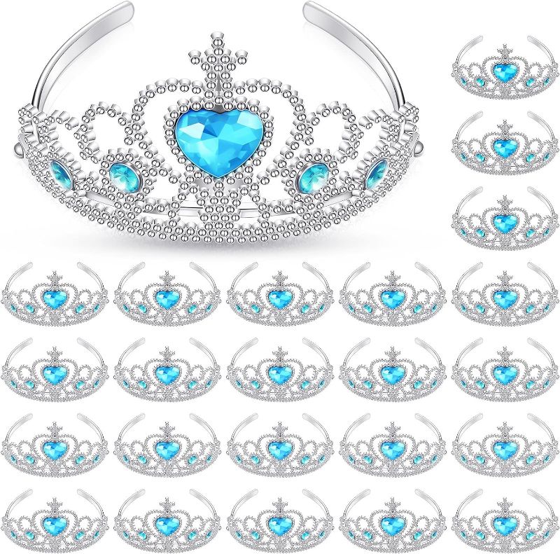 Photo 1 of 24 Pcs Tiara Crown Set Princess Crown for Girls Plastic Tiaras Dress up Costume Party Favor Accessories Kid Birthday