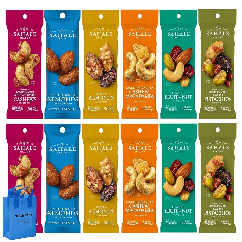 Photo 1 of 
Sahele Snacks Variety Pack Nuts - 12 Pack 1.5 Oz Bulk Snack Packs, Honey Almond, Roasted Almond, Pomegranate Pistachio, Pomegranate Vanilla Cashew,...