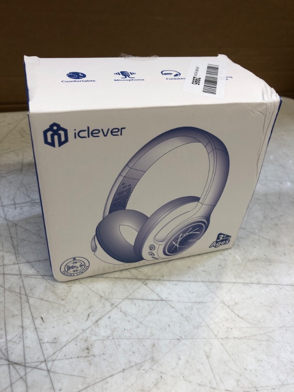 Photo 2 of iClever Kids Bluetooth Headphones with LED Lights, BTH18 Safe Volume 74/85/94dBA, 43H Playtime, Stereo Sound, USB-C, AUX Cable, Bluetooth5.3 Over Ear Kids Headphones Wireless for Tablet/Travel, Blue