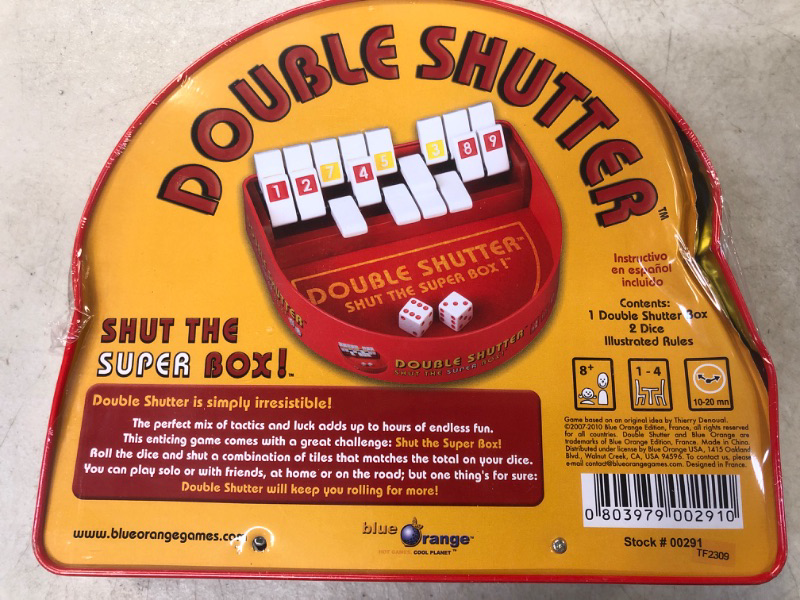 Photo 2 of Blue Orange Games Double Shutter Shut The Box Dice Game, Fun Math and Strategy Family Game 1 to 4 Players for Ages 8+