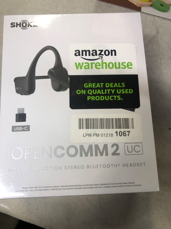 Photo 2 of SHOKZ OpenComm2 Open-Ear Bone Conduction Headphones, Wireless Bluetooth Computer Headsets with Noise Canceling Mic and Mute Botton for Work, Call, Meeting, 16 Hours Talk Time for Mobile & PC