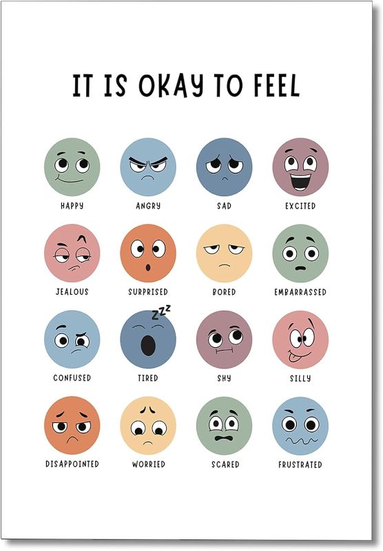 Photo 1 of 
It Is Okay To Feel Canvas Wall Art, Boho Mental Health Classroom Must Haves for Teachers Wall Decor, Funny Social Emotional Calming Corner Poster, Kids...