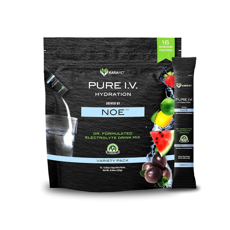 Photo 1 of 
KaraMD Pure I.V. - Professionally Formulated Electrolyte 4 Flavor Variety Powder Drink Mix – Refreshing & Delicious Hydrating Packets with Vitamins &...
Flavor Name:Variety