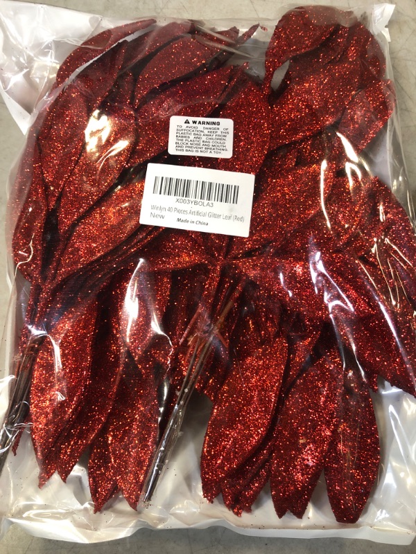 Photo 2 of 
Winlyn 40 Pcs Red Glitter Bay Leaf Sprays Artificial Christmas Tree Picks Sprays 12.7" Tall for Red Christmas Tree Winter Wreath Swag Floral Arrangement...
Color:Red