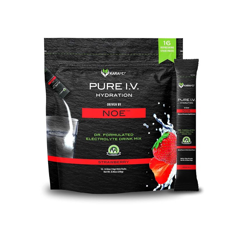 Photo 1 of 
KaraMD Pure I.V. - Professionally Formulated Electrolyte Strawberry Powder Drink Mix – Refreshing & Delicious Hydrating Packets with Vitamins &...
Flavor Name:Strawberry