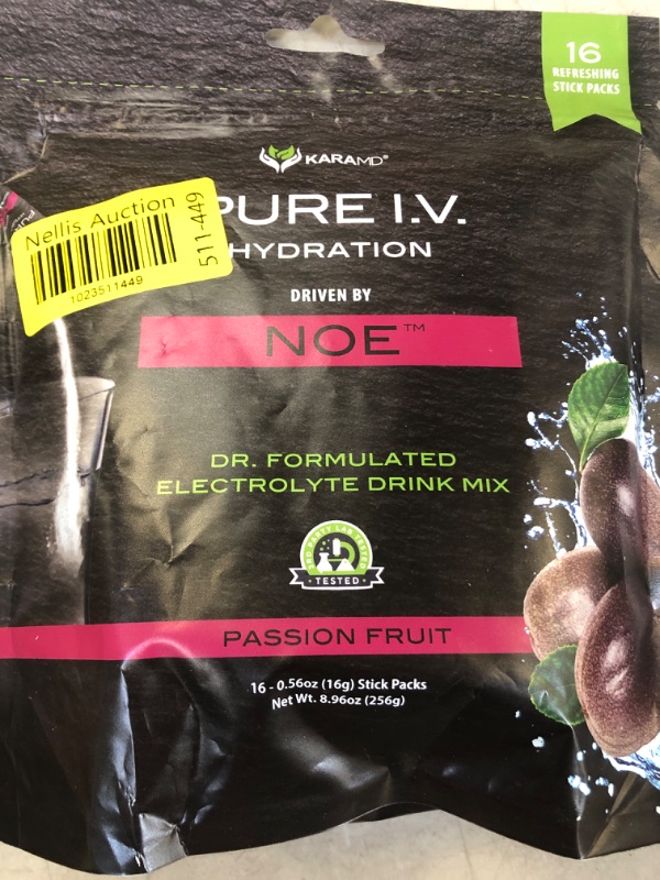 Photo 2 of 
KaraMD Pure I.V. - Professionally Formulated Electrolyte Passion Fruit Powder Drink Mix – Refreshing & Delicious Hydrating Packets with Vitamins &...
Flavor Name:Passion Fruit