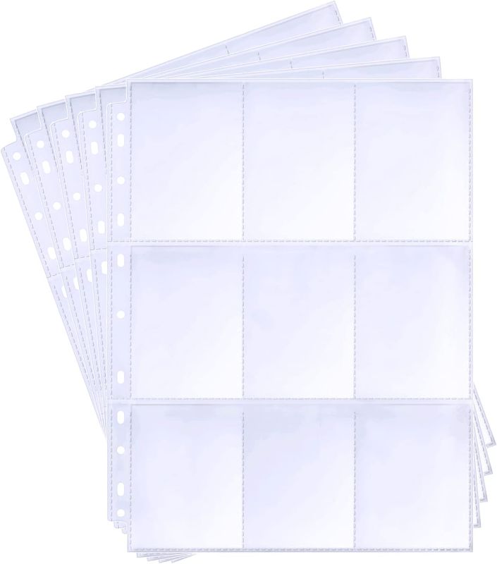 Photo 1 of 
60 Pack 1080 Pockets Binder Card Sleeves Double-Sided 9 Pocket Trading Card Pages for 3 Ring Binder, Ultra-Clear Plastic Pages Sleeves for Sport Cards,...