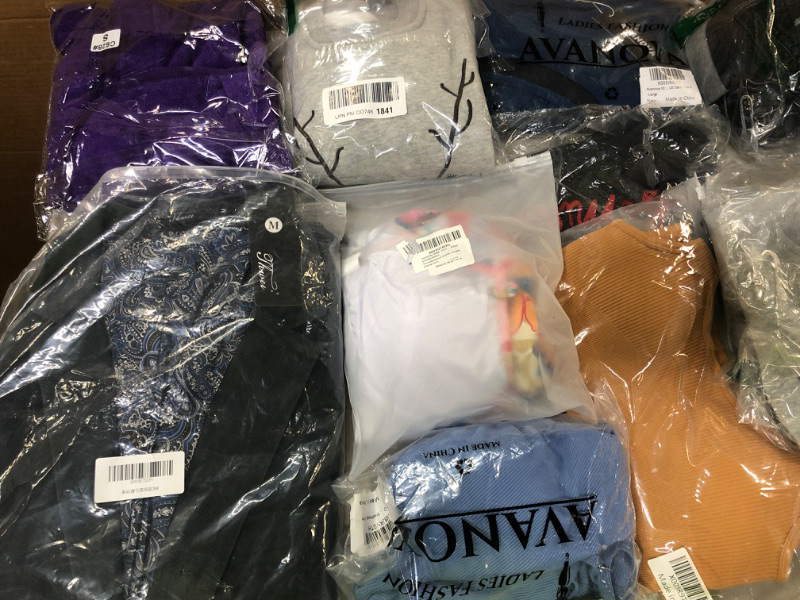 Photo 1 of BOX LOT OF MISC CLOTHES(SIZES VARIES)