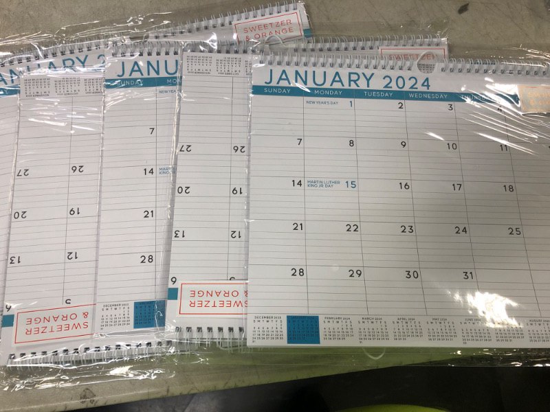 Photo 2 of S&O Blue Business Wall Calendar from January 2024-June 2025 - Tear-Off Monthly Calendar - 18 Month Academic Wall Calendar - Hanging Calendar with 12 Month Mini-Calendars - 13.5"x10.5”in 5PK