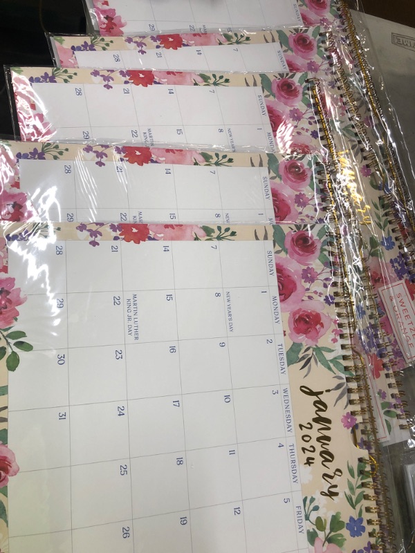 Photo 2 of S&O Watercolor Floral Wall Calendar from January 2024-June 2025 - Tear-Off Monthly Calendar - 18 Month Academic Wall Calendar - Hanging Calendar to Track for Anniversaries & Appointments 5PK