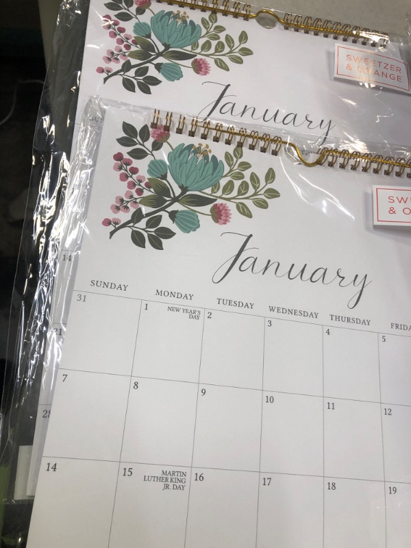 Photo 2 of S&O Twelve Flowers 18 Month Wall Calendar 2024-2025 for Home - Tear-Off Monthly Calendar Jan 2024-Jun 2025 - Academic Wall Calendar 2024-2025 - Hanging Calendar to Track Appointments - 13.5"x10.5”in 2PK