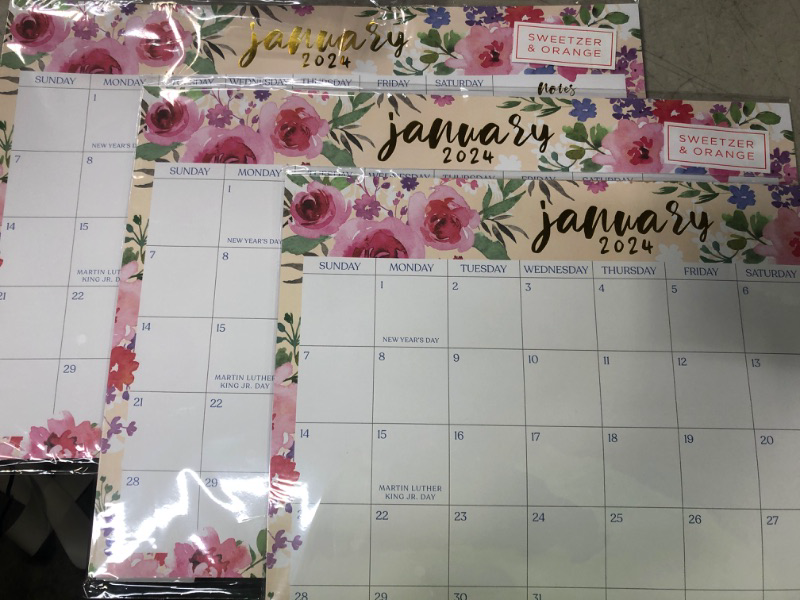 Photo 2 of S&O Watercolor Floral Large Desk Calendar from January 2024 to June 2025 - Tear-Away Table Calendar 2024-2025 - Desktop Calendar 2024-2025 - Academic Desk Calendar 2024-2025 - Desk Calendar Large 3PK