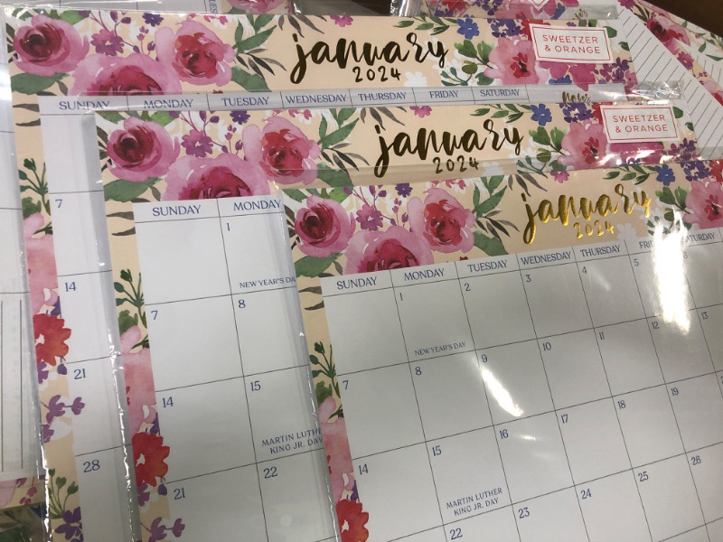 Photo 2 of S&O Watercolor Floral Large Desk Calendar from January 2024 to June 2025 - Tear-Away Table Calendar 2024-2025 - Desktop Calendar 2024-2025 - Academic Desk Calendar 2024-2025 - Desk Calendar Large 3PK