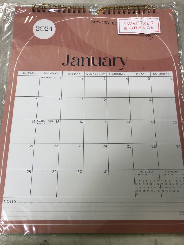 Photo 2 of S&O Boho Modern Wall Calendar from January 2024-June 2025 - Tear-Off Monthly Calendar - 18 Month Academic Wall Calendar - Hanging Calendar to Track Anniversaries & Appointments - 13.5"x10.5”in