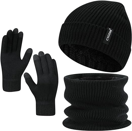 Photo 1 of 3PC WINTER BEANIE,GLOVE SET, BLACK