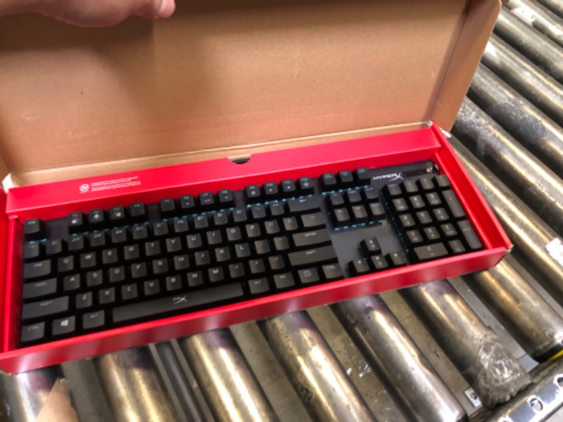 Photo 2 of HyperX Alloy Origins - Mechanical Gaming Keyboard, Software-Controlled Light & Macro Customization, Compact Form Factor, RGB LED Backlit - Tactile HyperX Aqua Switch,Black Black Full Size HyperX Aqua Keyboard